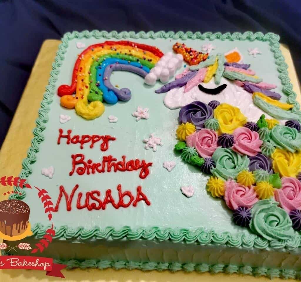 unicorn theme birthday cake