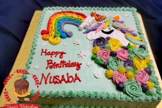 unicorn theme birthday cake